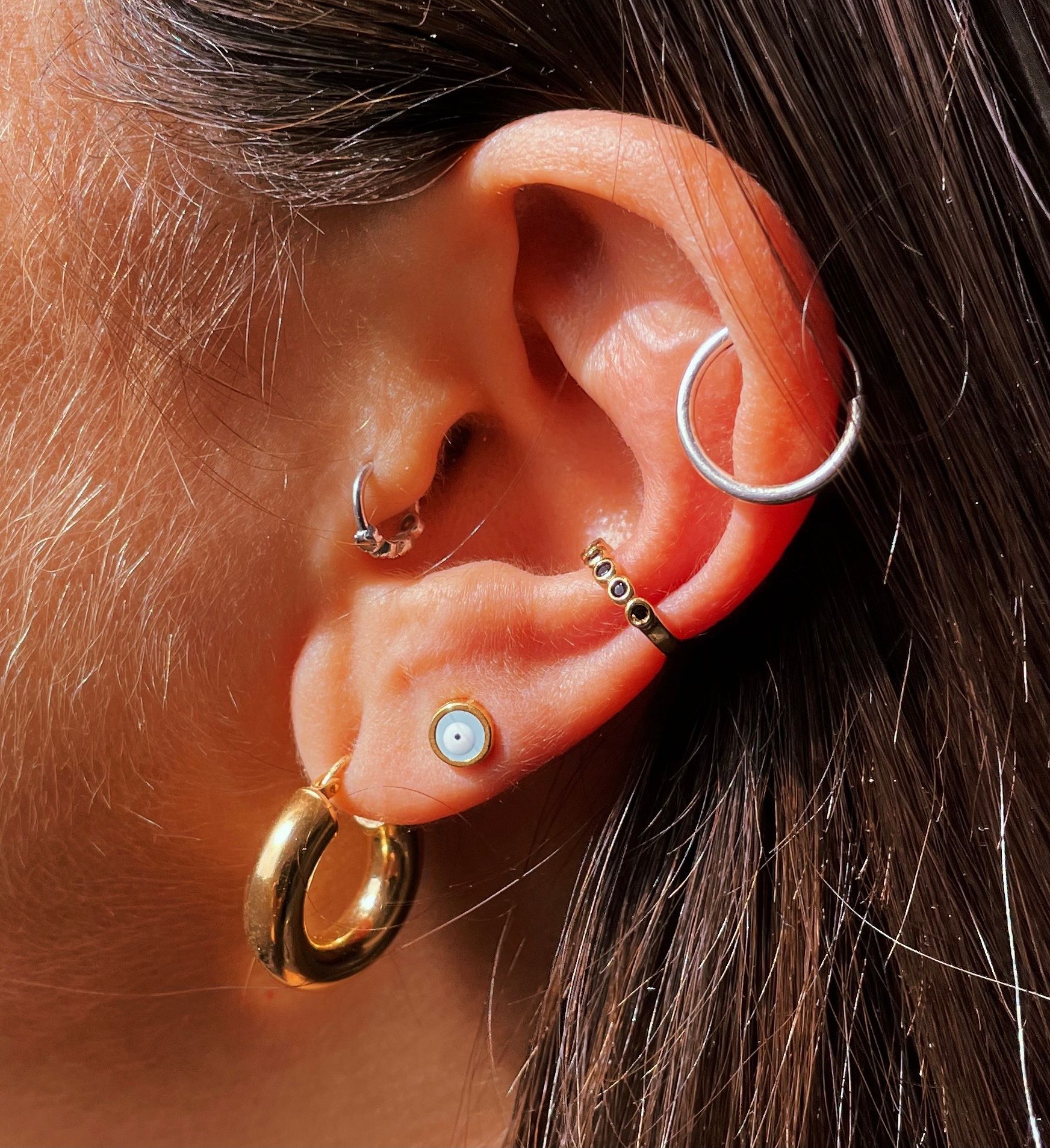 עגילי חישוק זהב - SAPIRZ Jewelry