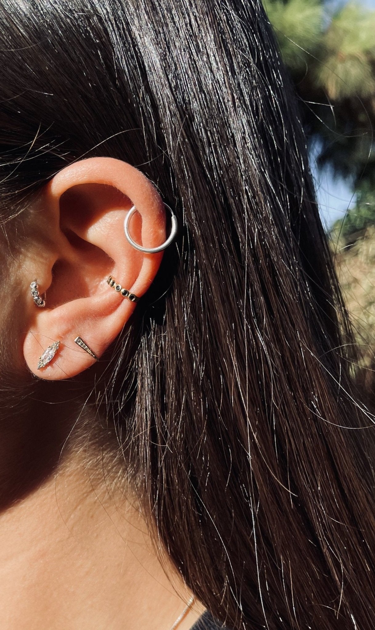 עגילי ספייק זהב - SAPIRZ Jewelry