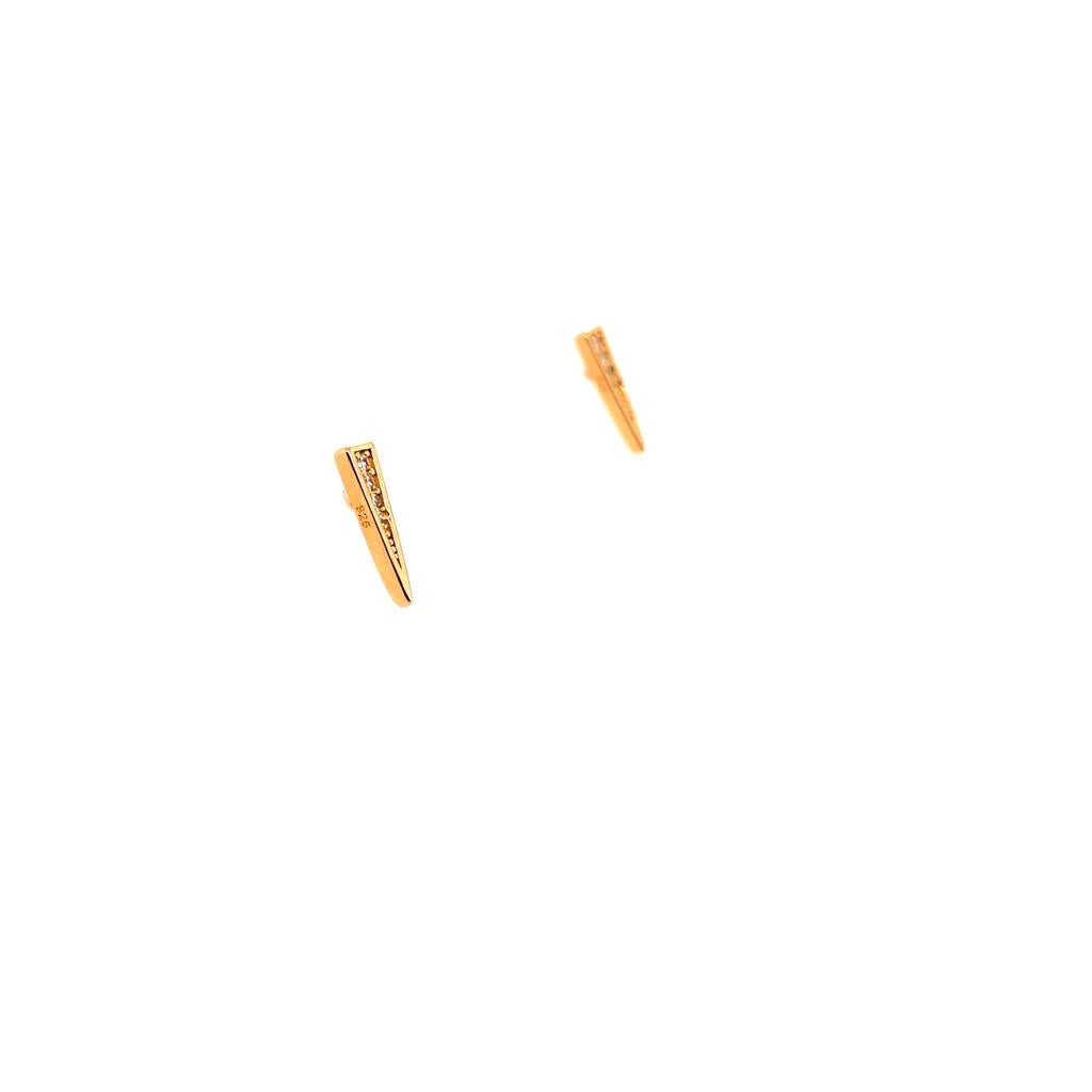 עגילי ספייק זהב - SAPIRZ Jewelry