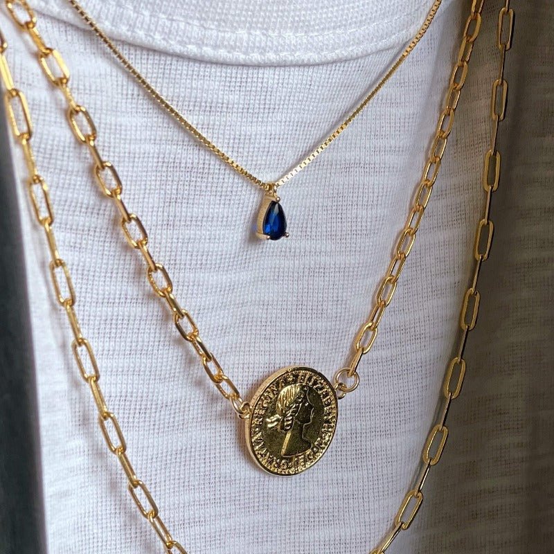 שרשרת אבן קרט כחולה - SAPIRZ Jewelry