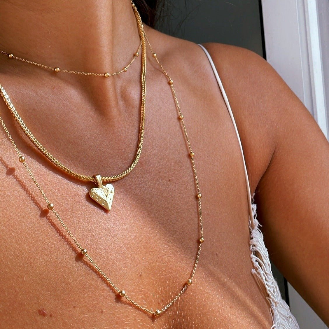 ⁨שרשרת כדורים כפולה גולד⁩ - SAPIRZ Jewelry