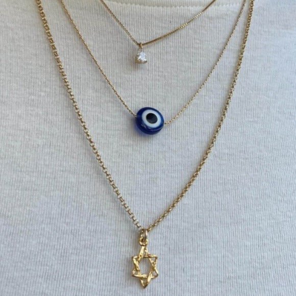 שרשרת עין כחולה זהב - SAPIRZ Jewelry