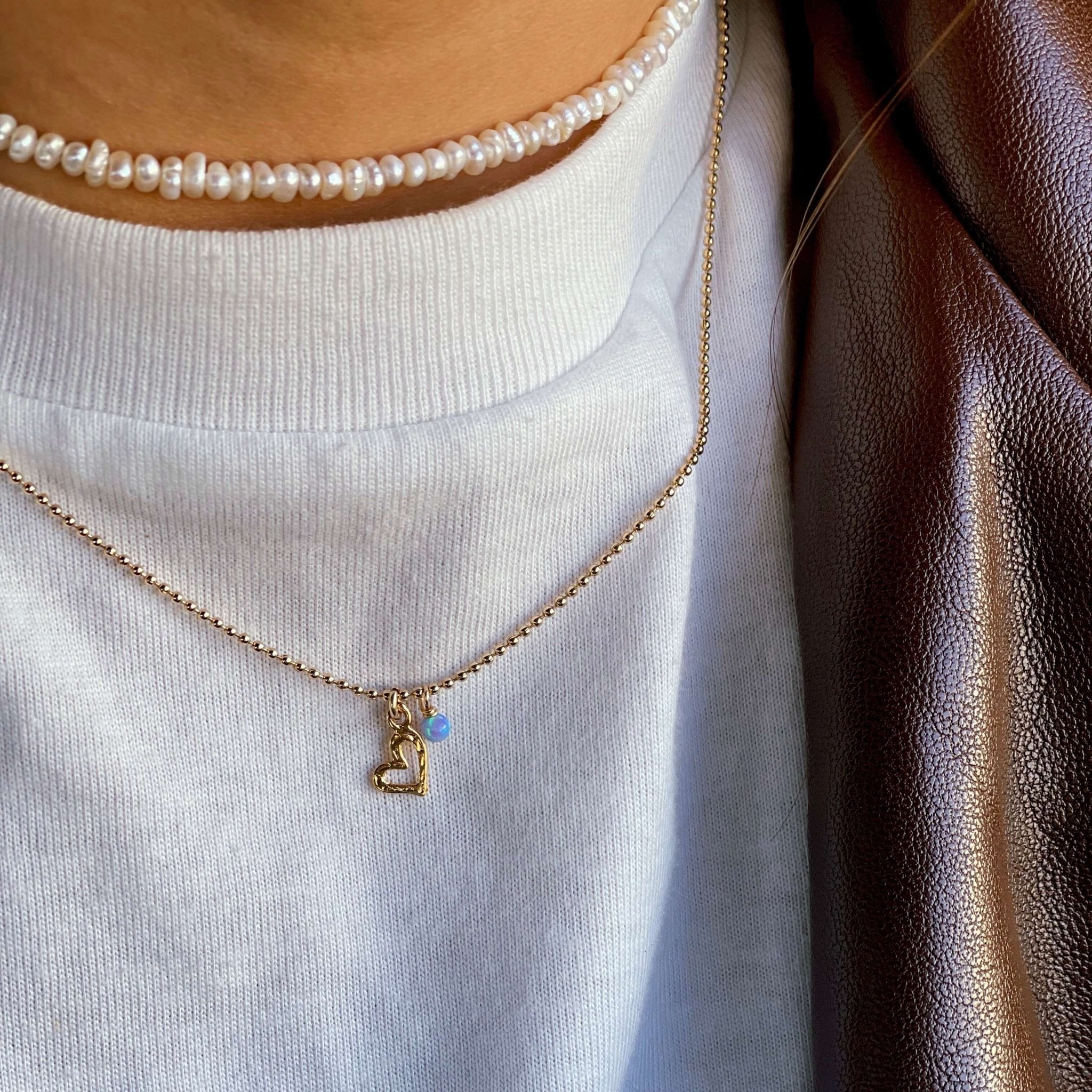 שרשרת לב אופל - SAPIRZ Jewelry