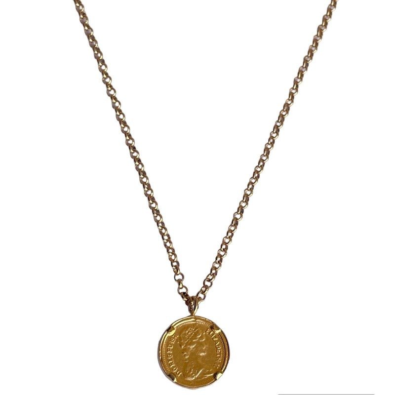 שרשרת מטבע זהב עגול - SAPIRZ Jewelry