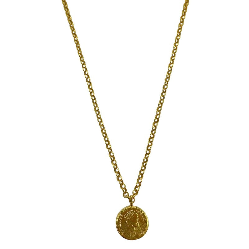 שרשרת מטבע זהב עגול קטן - SAPIRZ Jewelry